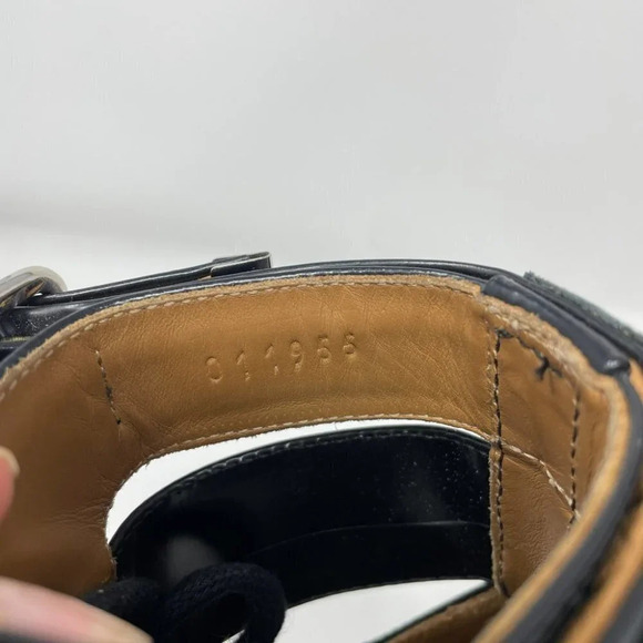 CHLOE Rylee Glossed Leather Ankle Boots Cut Out Black Size 37/7 - Picture 11 of 13